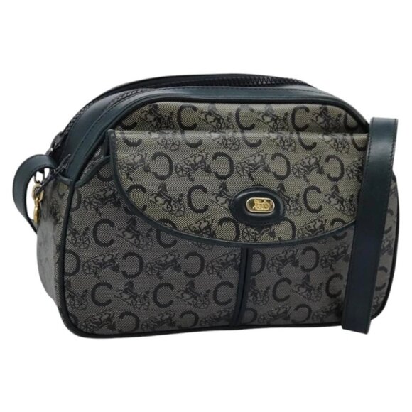 CELINE C Sulky Shoulder Bag PVC Navy Gold - Picture 1 of 15